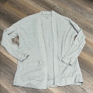 (24) Aeropostale Light Gray Ribbed Cardigan